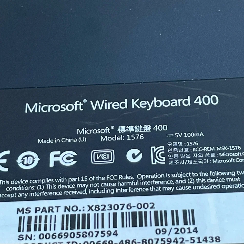 GUC Microsoft wired keyboard 400